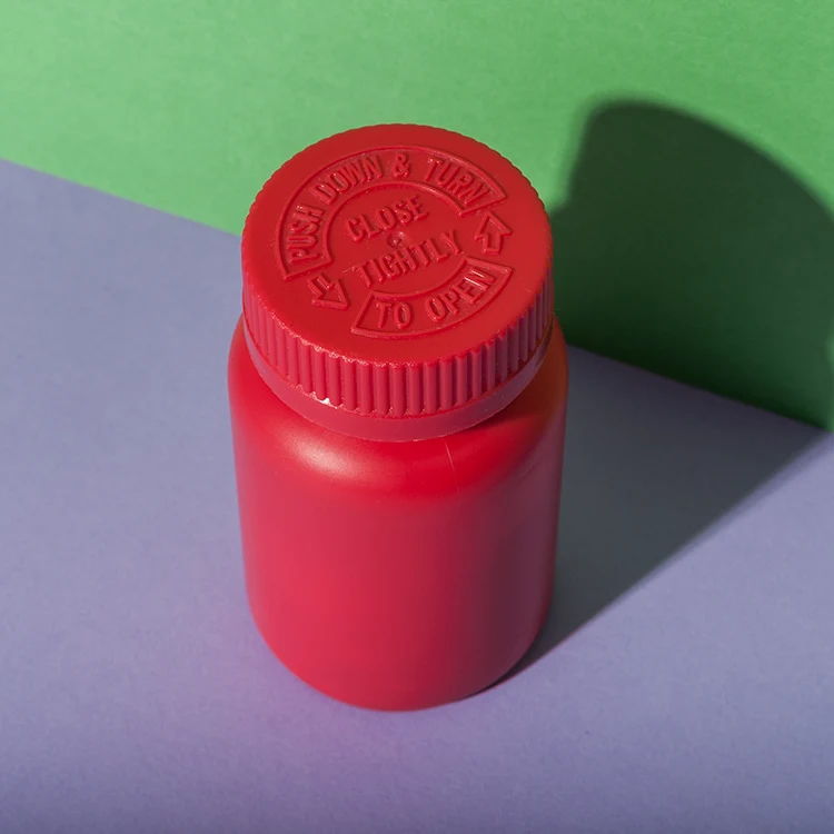 Red HDPE Plastic 120cc Packer Bottle for Supplement - vista 6