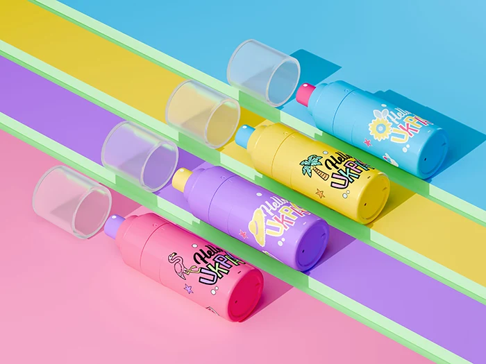 Acabado superficial personalizado de la botella spray airless Duo-Mix