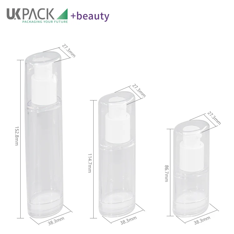 Blue PP Clear 15ml Airless Pump Bottles 30ml 50ml - vista 7