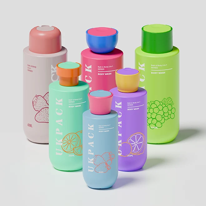 Botellas de PE para champú y acondicionador con 6 diseños de tapa - pe shampoo conditioner bottles with 6 custom cap designs 1 - imagen 10