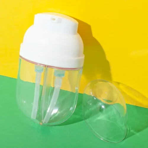 Envase cosmético PET de doble cámara con bomba de 20 + 20 ml – vista 1