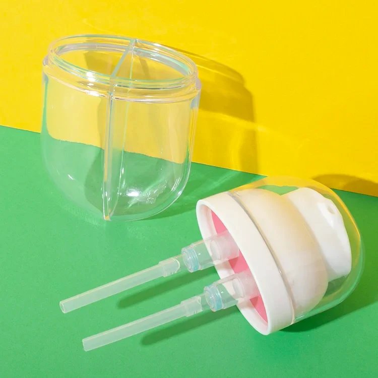 Envase cosmético PET de doble cámara con bomba de 20 + 20 ml – vista 4