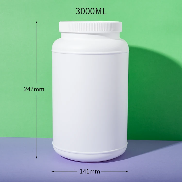 HDPE Large Protein Powder Container 3000ML - vista 2