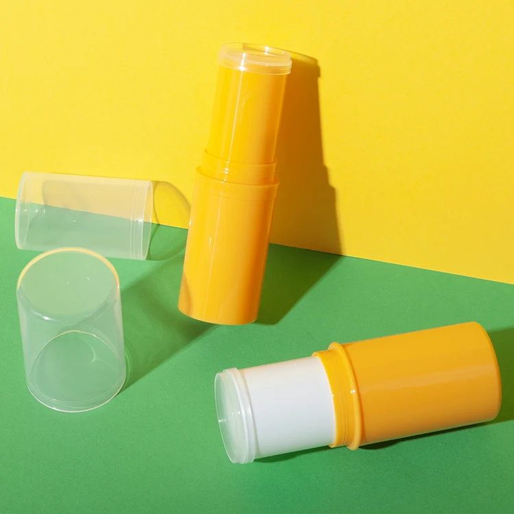 8g/15g Orange Deodorant Containers with Clear Cap - vista 2