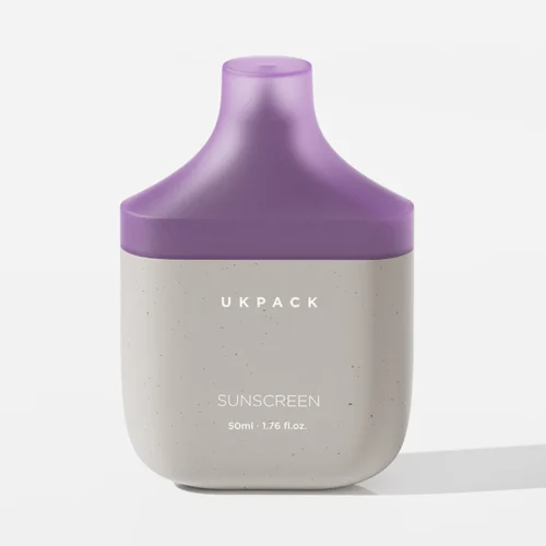 Envase tottle de PE de 50 ml para protector solar con tapa acampanada – vista 1
