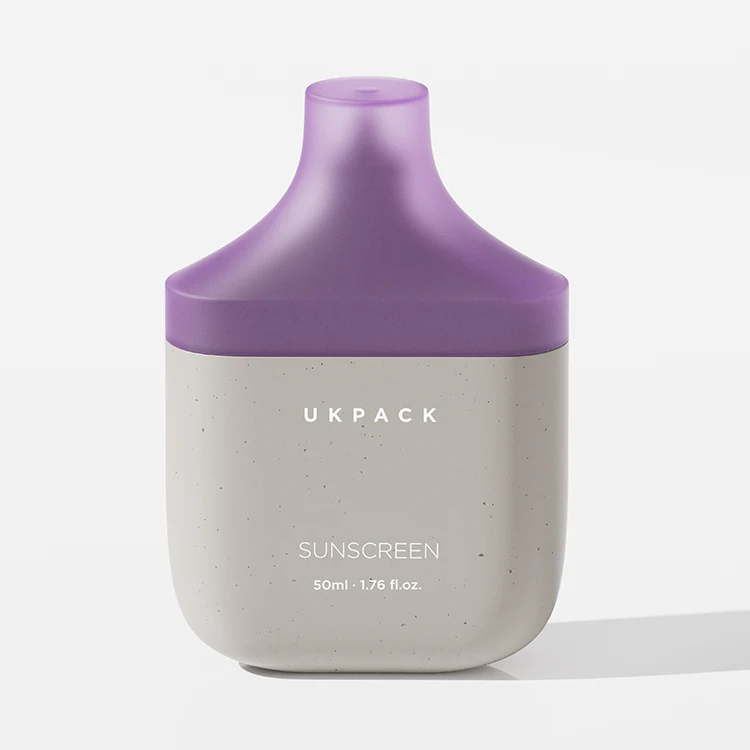 Envase tottle de PE de 50 ml para protector solar con tapa acampanada