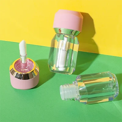 Tubo de brillo labial de PETG de 3 ml con tapón ABS rosa – imagen 1
