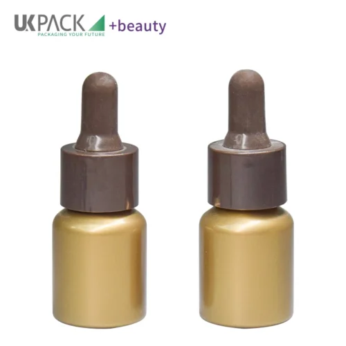 Frasco cuentagotas de plástico dorado de 15 ml para aceite CBD — vista principal — imagen 1