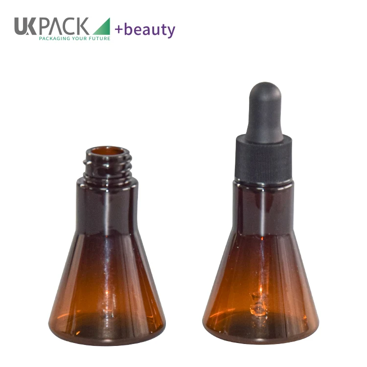 Frasco cuentagotas de plástico marrón de 20 ml para aceites esenciales DIY — detalle de componentes — imagen 5