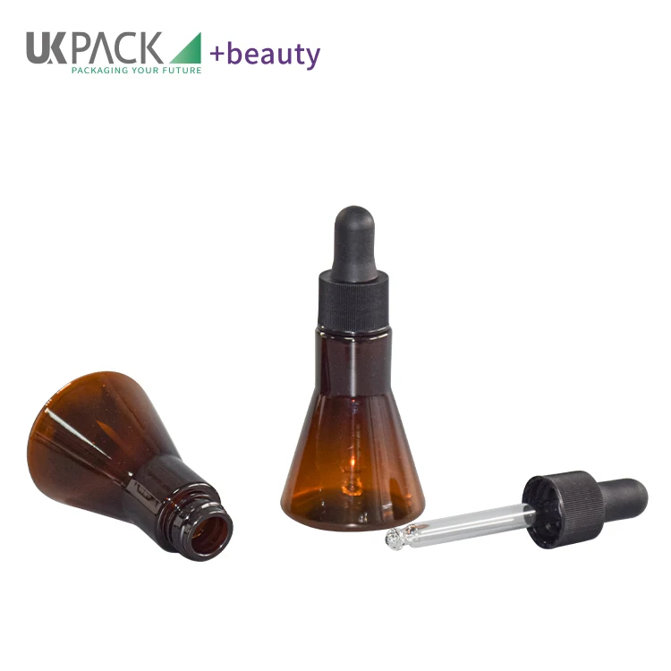 Frasco cuentagotas de plástico marrón de 20 ml para aceites esenciales DIY — detalle de componentes — imagen 6
