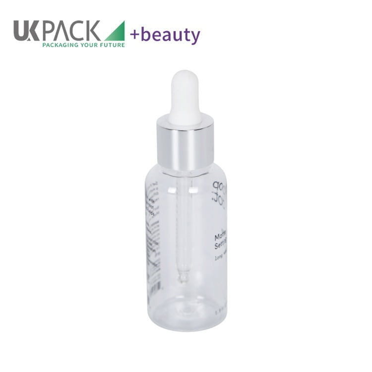 Frasco cuentagotas PET de plástico personalizable de 60 ml y 100 ml — detalle de componentes — imagen 4