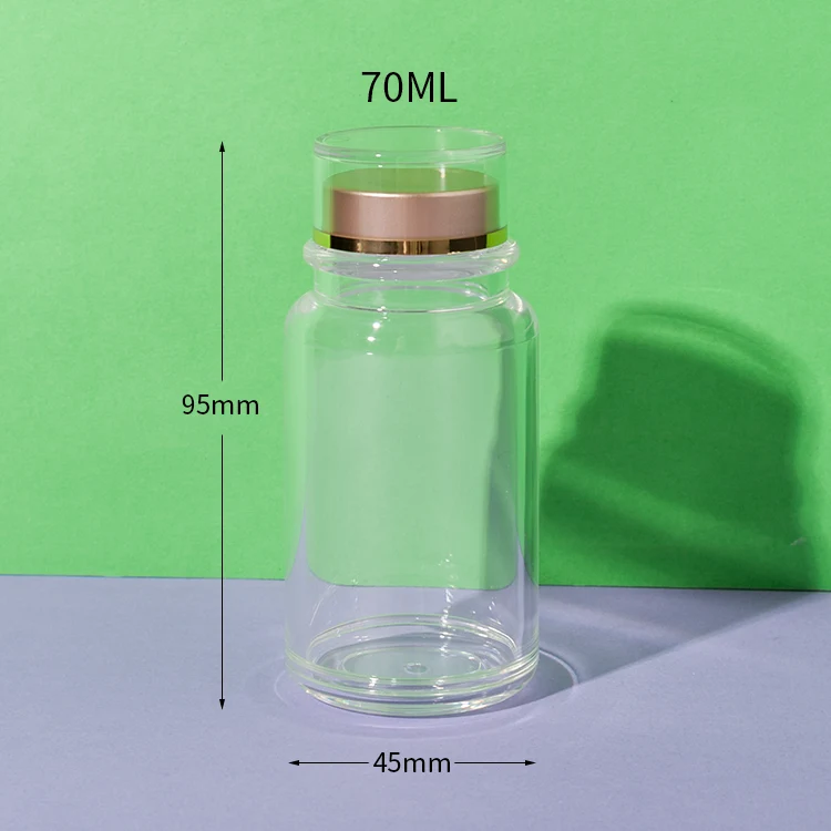 PS Plastic Clear Pill Bottle 70ML - vista 5