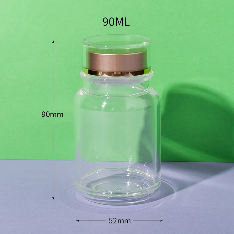 PS Plastic Clear Pill Bottle 90ML - vista 2
