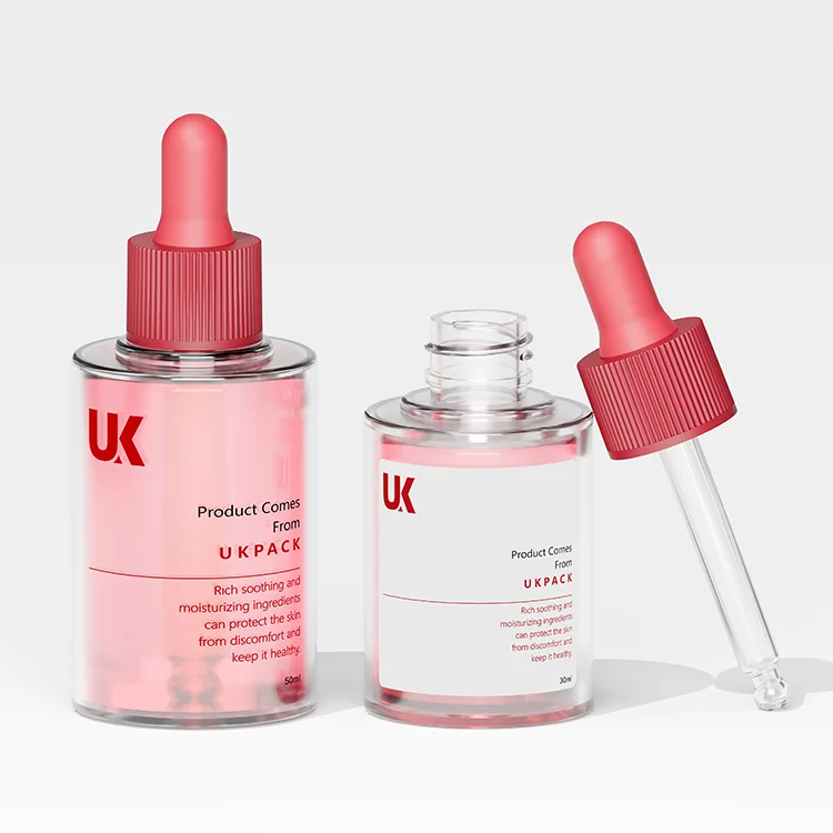 Frascos cuentagotas PETG de 30 ml/50 ml con textura de encaje — detalle de componentes — imagen 2