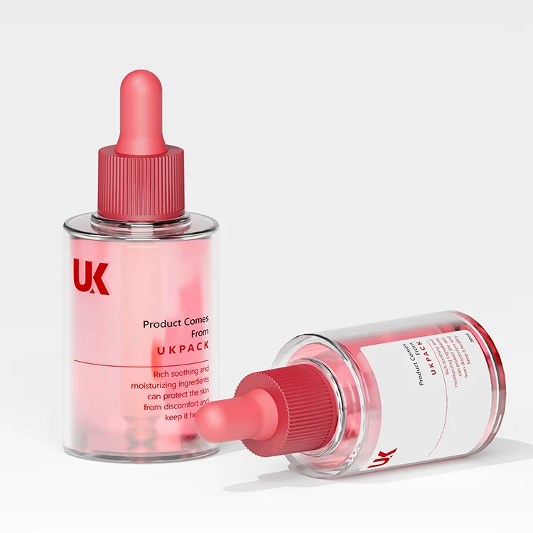 Frascos cuentagotas PETG de 30 ml/50 ml con textura de encaje — detalle de componentes — imagen 3