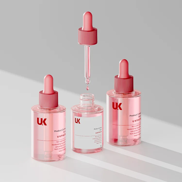 Frascos cuentagotas PETG de 30 ml/50 ml con textura de encaje — detalle de componentes — imagen 4