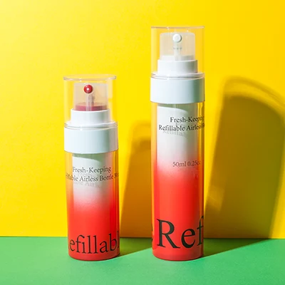 Botellas airless recargables de PETG con dispensación de conservación