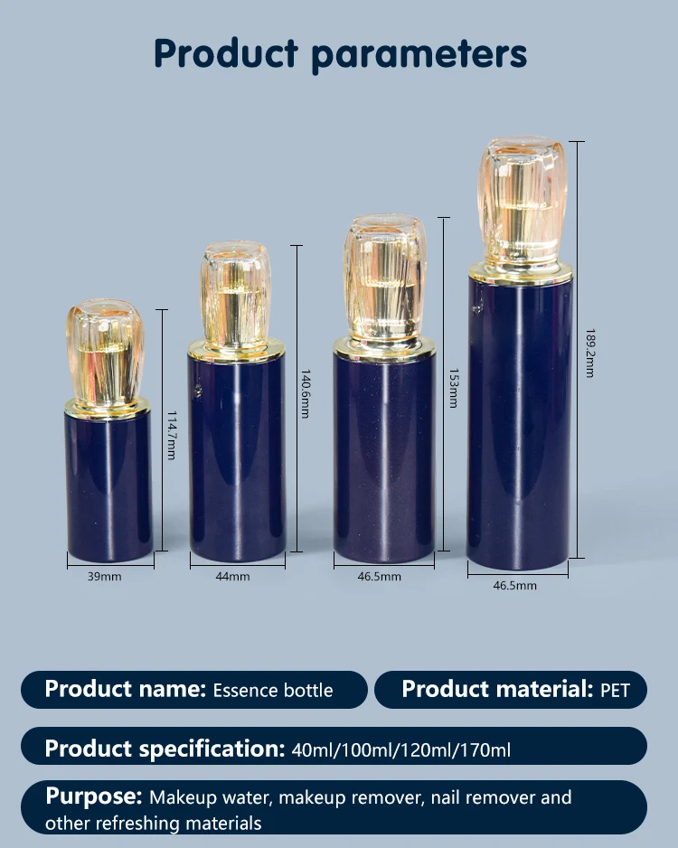 Luxury Skincare Blue Bottle Set 40ml 100ml 120ml 170ml - vista 3