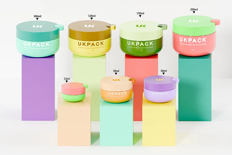 Tarro para bálsamo limpiador con espátula integrada de 12 g a 200 g – 1 capacity of cleansing balm jar with integrated spatula