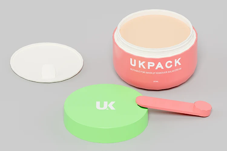 Tarro para bálsamo limpiador con espátula integrada de 12 g a 200 g – 3 cleansing balm jar with separate spatula and inner lid design