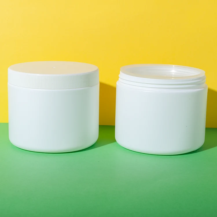HDPE Plastic Hair Butter White Container 450ML - vista 1