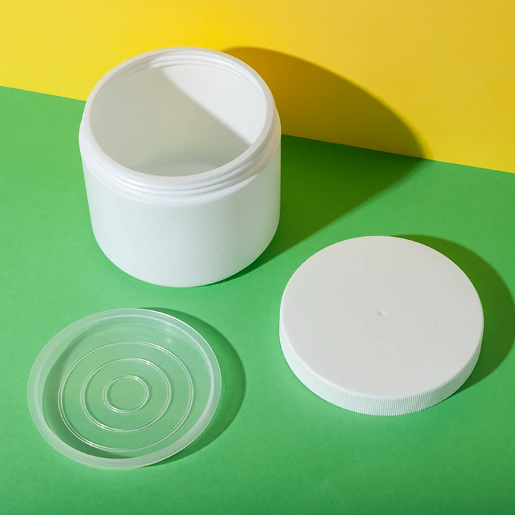 HDPE Plastic Hair Butter White Container 450ML - vista 3