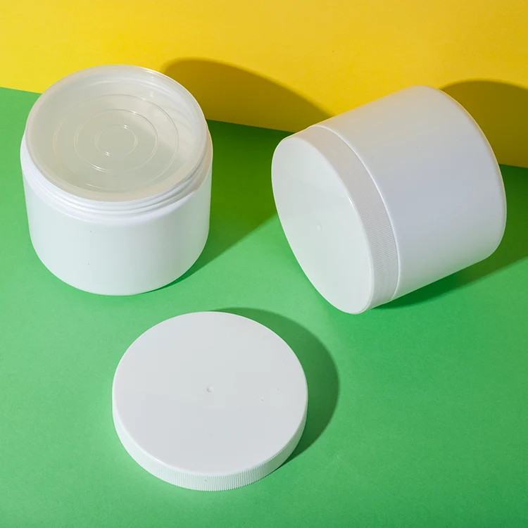HDPE Plastic Hair Butter White Container 450ML - vista 4