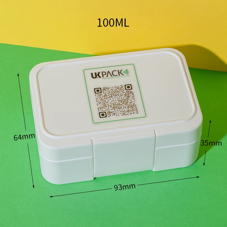 PP Plastic Flip-Top Square Hair Wax Jar 100ML - vista 2
