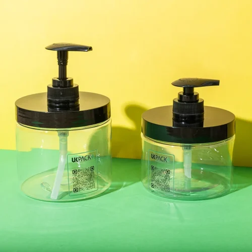 Tarro de PET de 300 ml y 400 ml con dosificador para cosmética – vista 1