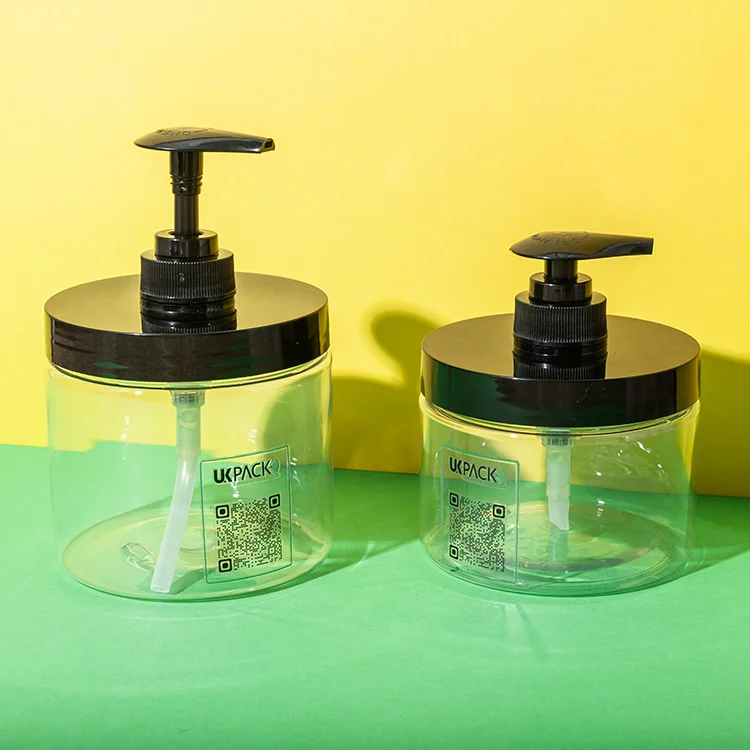 Tarro de PET de 300 ml y 400 ml con dosificador para cosmética – vista 1