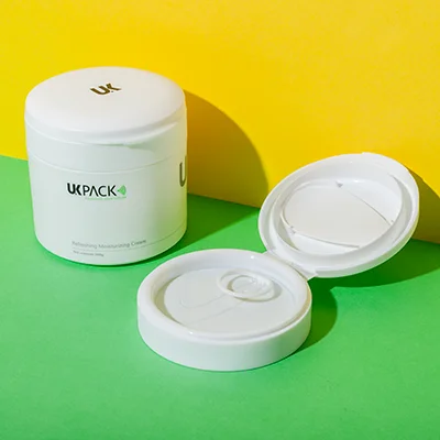 Tarro de PP de 200 ml con tapa abatible para manteca corporal