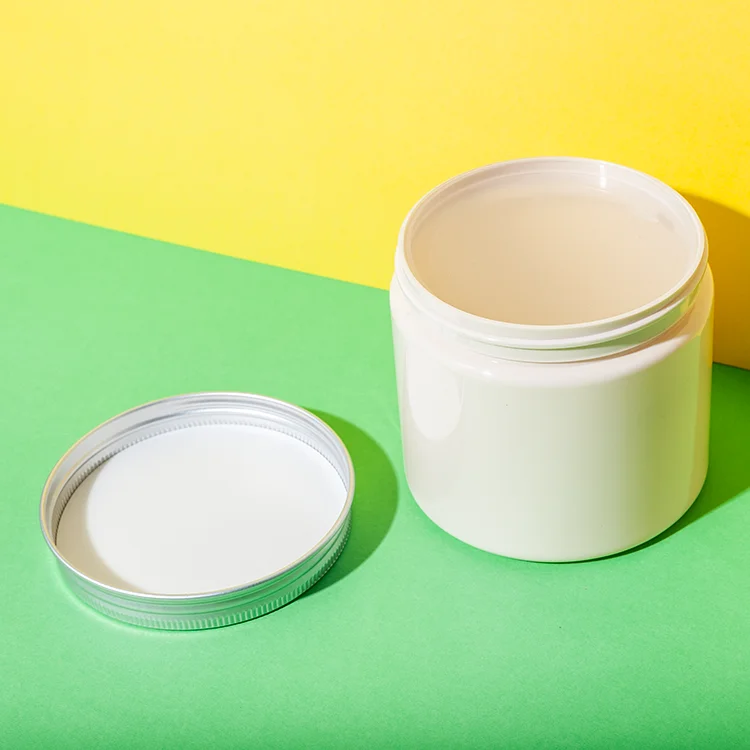 Tarro cosmético de PET con tapa de aluminio de 200 g, 300 g y 400 g – vista 3