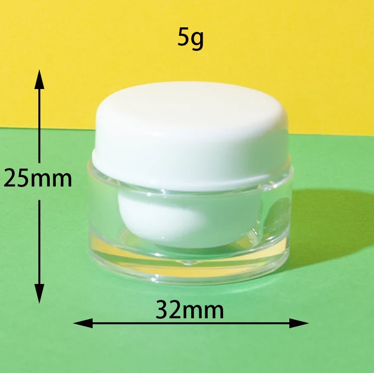 Tarro Redondo de Acrílico de Pared Gruesa 5 g 15 g 30 g 50 g – vista 2