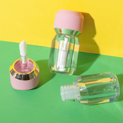 Tubo de brillo labial de PETG de 3 ml con tapón ABS rosa – imagen 1